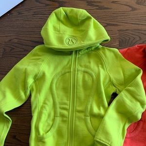 Lululemon neon lime size 2 scuba hoodie!